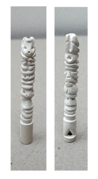 Sculpture intitulée "Chalk ToTem" par Jeff, Œuvre d'art originale, Pierre
