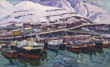 Painting titled "50х80-1-х-м-1970.jpg" by Mihail Kokin, Original Artwork, Oil