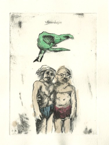 Dessin intitulée "Phrénologie 2." par Frhégo, Œuvre d'art originale