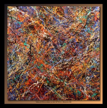 「Abstraction A46」というタイトルの絵画 Tehosによって, オリジナルのアートワーク, アクリル