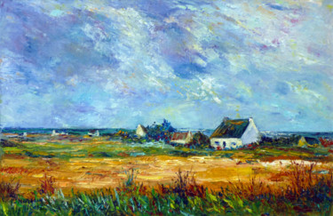 Malarstwo zatytułowany „longères en baie d'…” autorstwa Michel Hamelin, Oryginalna praca, Olej