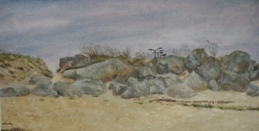 Peinture intitulée "Brignogan plage." par Nicole Hittema-Martineau, Œuvre d'art originale, Aquarelle