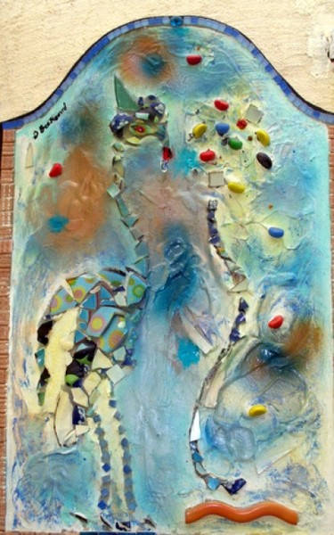 Collages intitulée "OISEAU DEBOUT" par Dominique Bertrand, Œuvre d'art originale