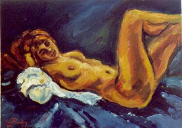 Painting titled "CAROLE AU CHEMISIER…" by Louis Runemberg, Original Artwork