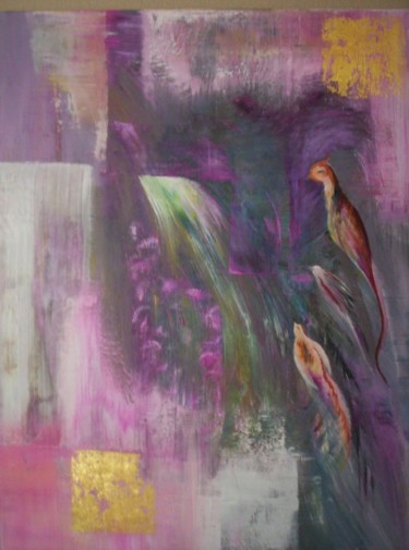 Peinture intitulée "LES OISEAUX" par Jocelyne Iché, Œuvre d'art originale, Acrylique