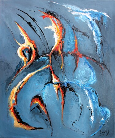 Peinture intitulée "980 Le colibri" par Jean-Luc Lopez, Œuvre d'art originale, Acrylique Monté sur Châssis en bois
