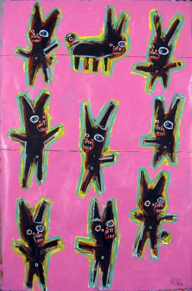 Peinture intitulée "The feast with defr…" par Matt Sesow, Œuvre d'art originale, Acrylique