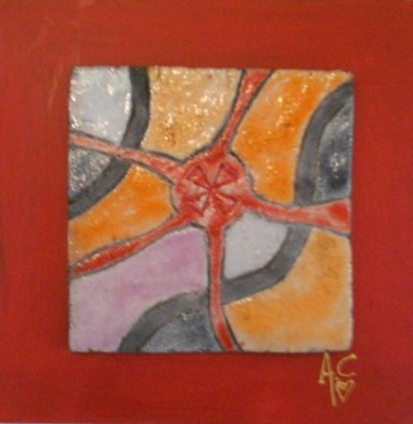 Sculpture titled "abstraction rouge" by Armelle Colombier, Original Artwork, Ceramics