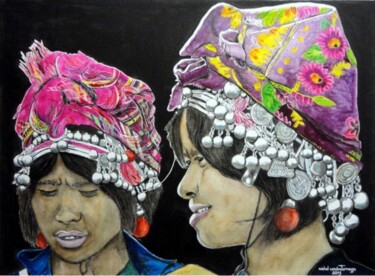 Peinture intitulée "BELLES  COIFFES" par Michel Cendra-Terrassa, Œuvre d'art originale