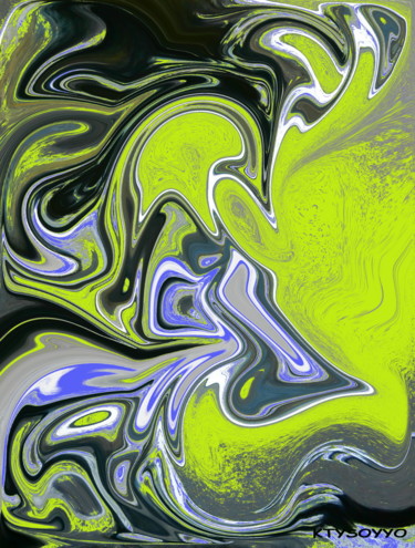 Arts numériques intitulée "FLECHE" par Catherine Wernette, Œuvre d'art originale, Peinture numérique