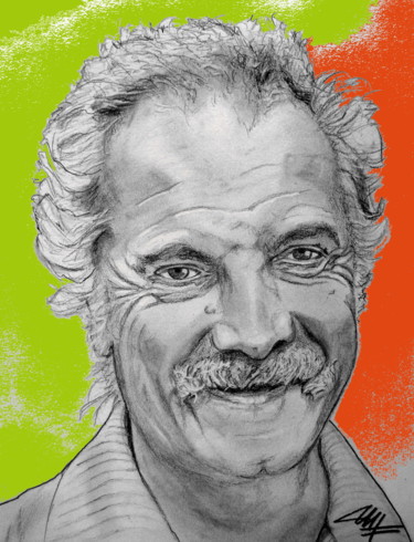 Arts numériques intitulée "BRASSENS, le rebelle" par Catherine Wernette, Œuvre d'art originale, Peinture numérique