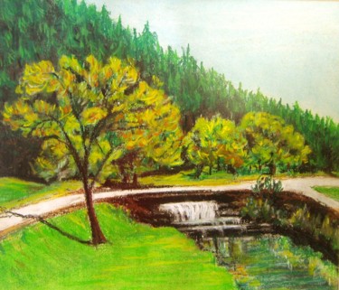 Painting titled "In mountain" by Nina Mitkova, Original Artwork, Oil