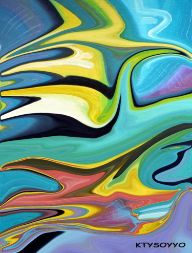 Arts numériques intitulée "ENVOL" par Catherine Wernette, Œuvre d'art originale, Peinture numérique