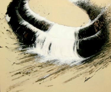 Painting titled "Fragile équilibre" by Cel Ine, Original Artwork, Oil
