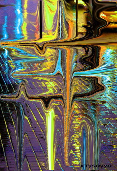 Digital Arts titled "NEONS SUR PAVES" by Catherine Wernette, Original Artwork, Digital Painting