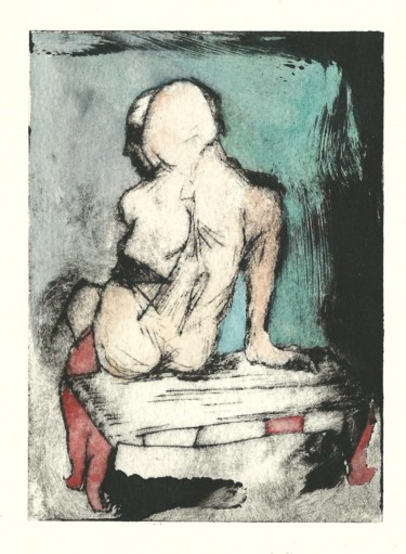 Dos -tourné vers la gauche. Dessin intitulée "Dos -tourné vers la…" par Frhégo, Œuvre d'art originale