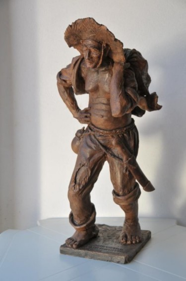 Escultura intitulada "Dura Colheita" por Jota Vieira, Obras de arte originais