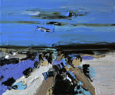 Painting titled "Marine à l'oiseau" by Muriel Cayet, Original Artwork