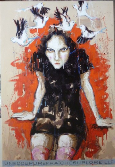 Peinture intitulée "une coupure fraîche…" par Catherine Cornec, Œuvre d'art originale