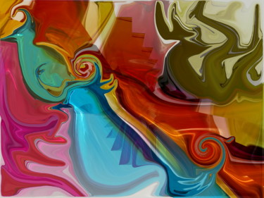 Digital Arts με τίτλο "LES OISEAUX DU BONH…" από Catherine Wernette, Αυθεντικά έργα τέχνης, Ψηφιακή ζωγραφική