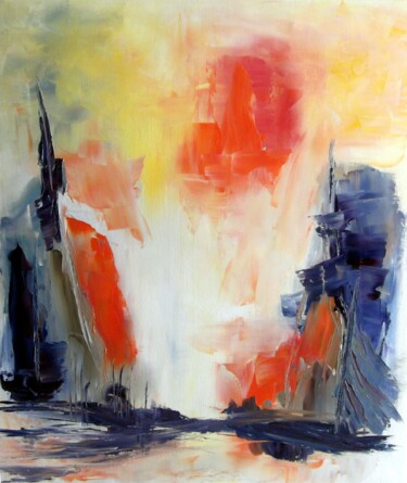 Peinture intitulée "Le souffle des dieux" par Eliette Gaurin, Œuvre d'art originale, Huile Monté sur Châssis en bois