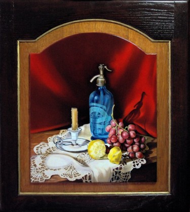 Peinture intitulée "SYPHON BLEU" par Yvette Matysiak, Œuvre d'art originale, Huile