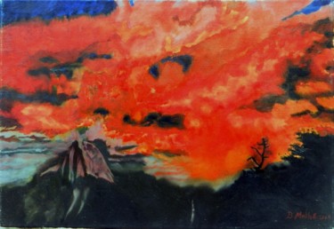 Peinture intitulée "Embrasement" par Brigitte Mathé (MBL), Œuvre d'art originale, Huile Monté sur Châssis en bois