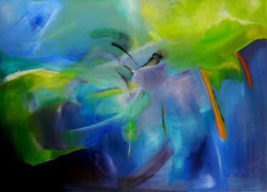 Painting titled "The apple has alway…" by Clari Netzer, Original Artwork, Oil Mounted on Wood Stretcher frame