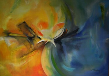 Painting titled "Living Nature I" by Clari Netzer, Original Artwork, Acrylic Mounted on Wood Stretcher frame