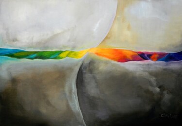 Painting titled "It is not Black and…" by Clari Netzer, Original Artwork, Acrylic Mounted on Wood Stretcher frame
