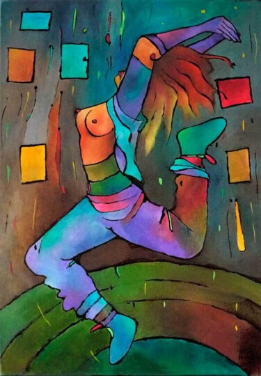 Malarstwo zatytułowany „Breakedance 1” autorstwa Małgorzata Krasucka, Oryginalna praca