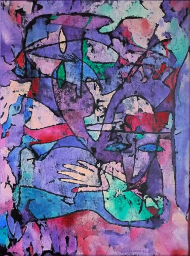 Malarstwo zatytułowany „No-G43” autorstwa Małgorzata Krasucka, Oryginalna praca, Olej Zamontowany na Drewniana rama noszy