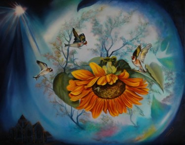 Peinture intitulée "LE REGAL DES CHARDO…" par Yvette Matysiak, Œuvre d'art originale, Huile
