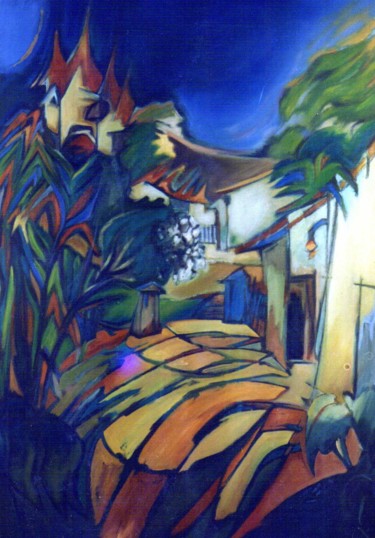 Painting titled ""Paisaje desde el e…" by Lagloria, Original Artwork, Oil