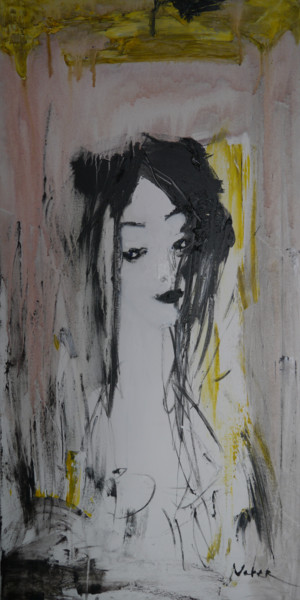 Girl Peinture intitulée "Girl" par Oksana Veber, Œuvre d'art originale, Huile Monté sur Châssis en bois