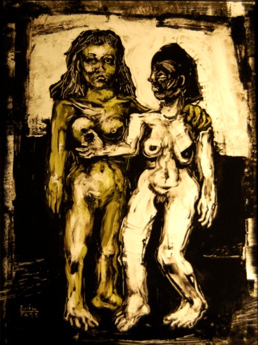 Artisanat intitulée "Les deux amies." par Frhégo, Œuvre d'art originale