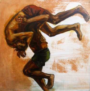 Peinture intitulée "Contact" par Gaele Flao, Œuvre d'art originale, Huile