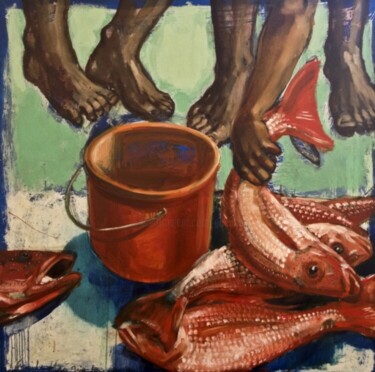 Peinture intitulée "Negociação" par Gaele Flao, Œuvre d'art originale