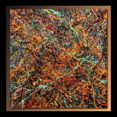 「Abstraction P411」というタイトルの絵画 Tehosによって, オリジナルのアートワーク, オイル