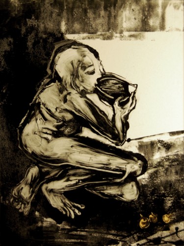 Artisanat intitulée "Personnage-buvant." par Frhégo, Œuvre d'art originale