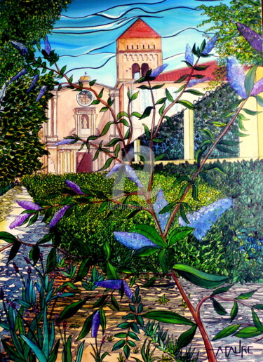 ST PAUL DE MAUSOLE Painting titled "ST PAUL DE MAUSOLE" by Alain Faure, Original Artwork, Acrylic Mounted on Wood Stretcher frame