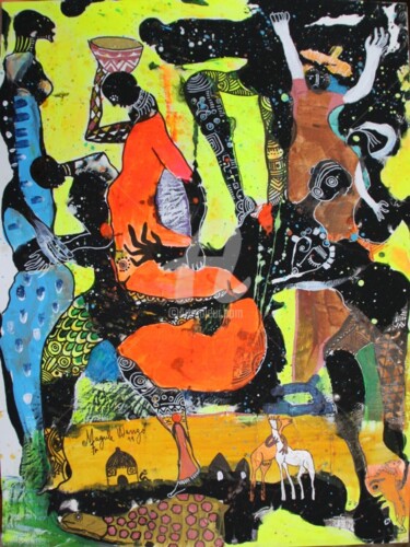 Initiation Dessin intitulée "Initiation" par Magule Wango, Œuvre d'art originale