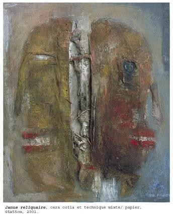 Peinture intitulée "janus reliquaire" par Philippe Rillon, Œuvre d'art originale, Huile
