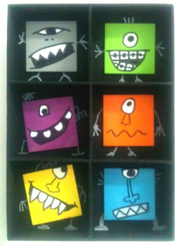Peinture intitulée "2013_03_01 casier x…" par Wally, Œuvre d'art originale, Acrylique