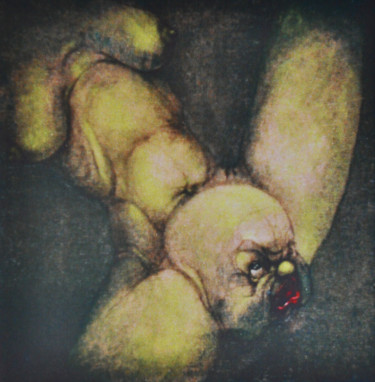 head Painting titled "head" by Bubon, Original Artwork, Gouache