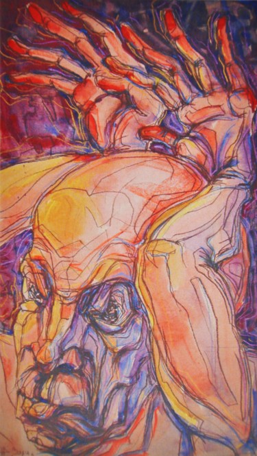 Painting titled "rabbit" by Bubon, Original Artwork, Gouache