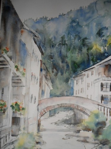 Peinture intitulée "beaufort sur doron" par Françoise Pillou, Œuvre d'art originale, Aquarelle