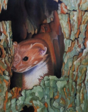 Peinture intitulée "HERMINE" par Jean-Marc Alric, Œuvre d'art originale, Huile