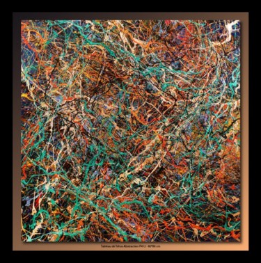 「Abstraction P412」というタイトルの絵画 Tehosによって, オリジナルのアートワーク, オイル