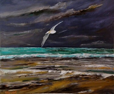 Peinture intitulée "Le vol du goéland" par Pascal Baudot, Œuvre d'art originale